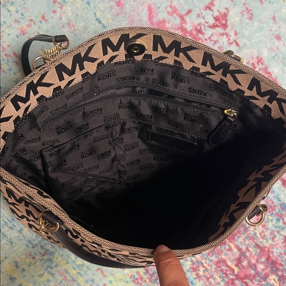 Michael Kors Brown and Black Logo Shoulder Bag - Picture 4 of 5